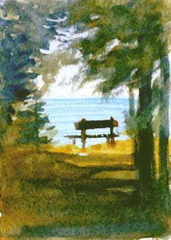 Not Out Of The Woods Yet Peg Ginsberg Blue Mounds WI watercolor  SOLD